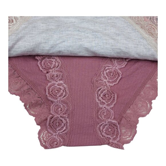 Laura Ashley Womens Lace Trimmed Panties Set Of 5 Medium Multicolor Rayon Soft - Picture 7 of 13